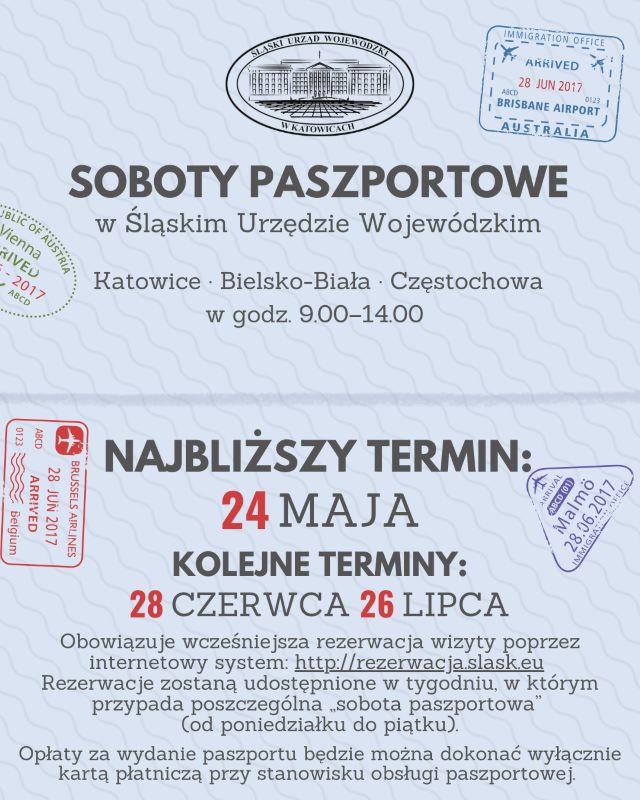 24 maja kolejna "sobota paszportowa". Rezerwuj wizytę online!