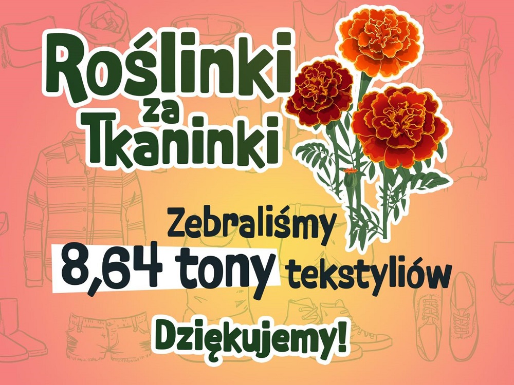 Ponad 8,6 tony tekstyliów zebrane w Zabrzu w ramach akcji „Roślinki za Tkaninki”