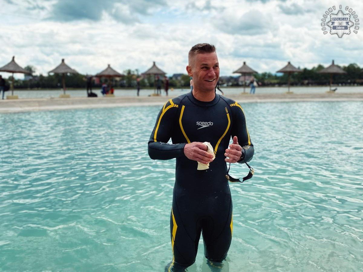 Policjant z Zabrza na podium triathlonu – Jordan Kowalczyk z 3. miejscem w kategorii