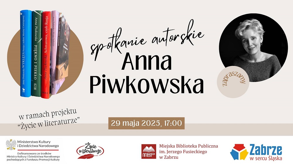 Dziś spotkanie autorskie z Anną Piwkowską w MBP Zabrze