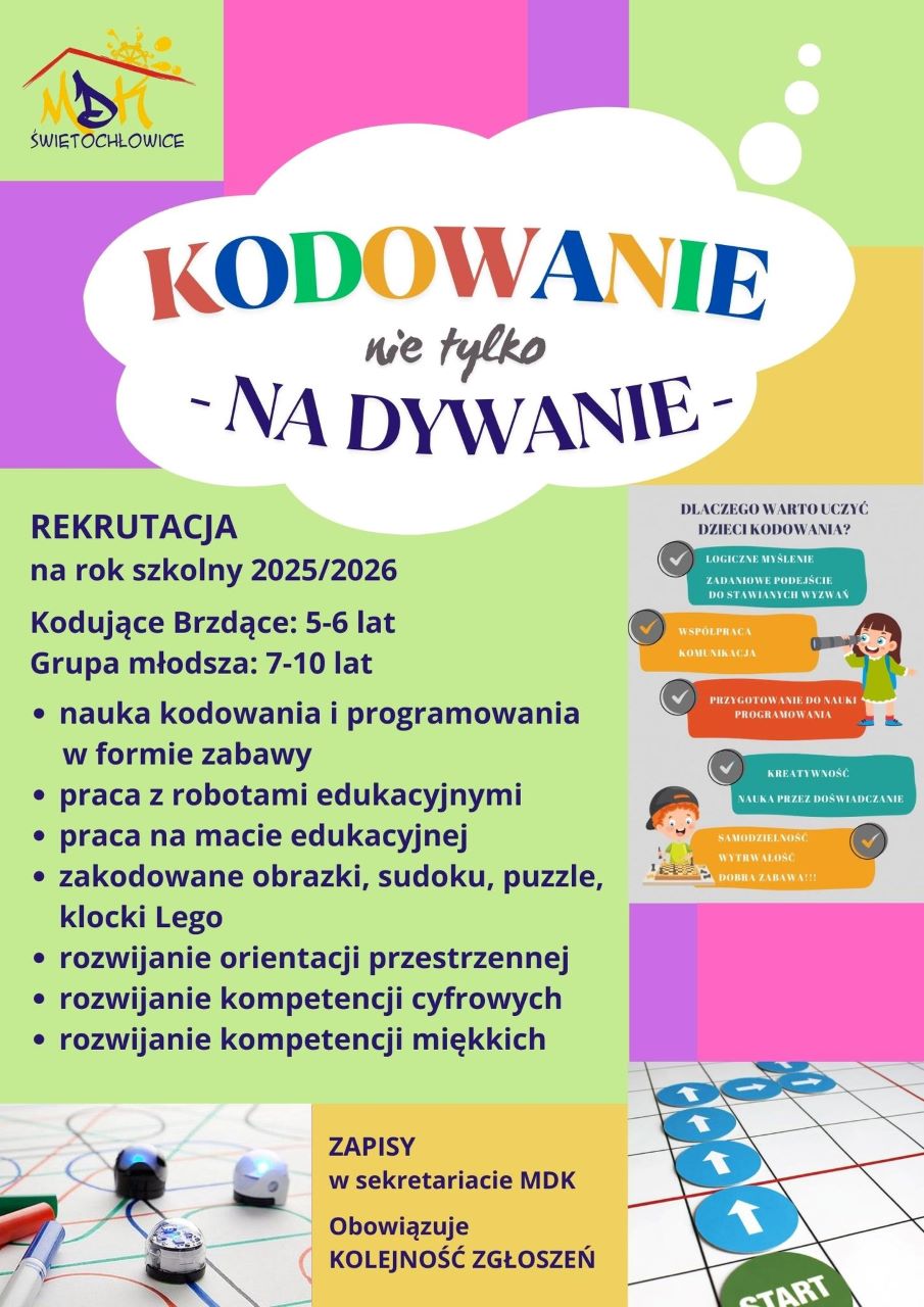 Nowe zajęcia w MDK Świętochłowice! Kodowanie dla dzieci już dostępne