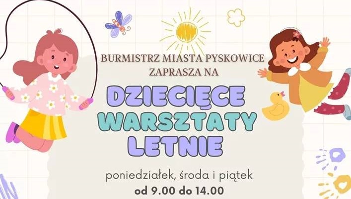 Wakacje w mieście 2025 - MOKiS Pyskowice zaprasza na Dziecięce warsztaty letnie!