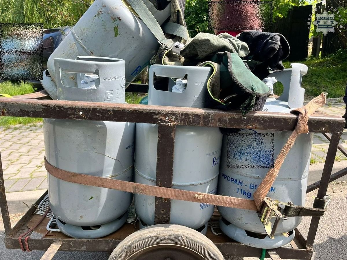 Kradzież butli gazowych na stacji paliw – sprawca zatrzymany