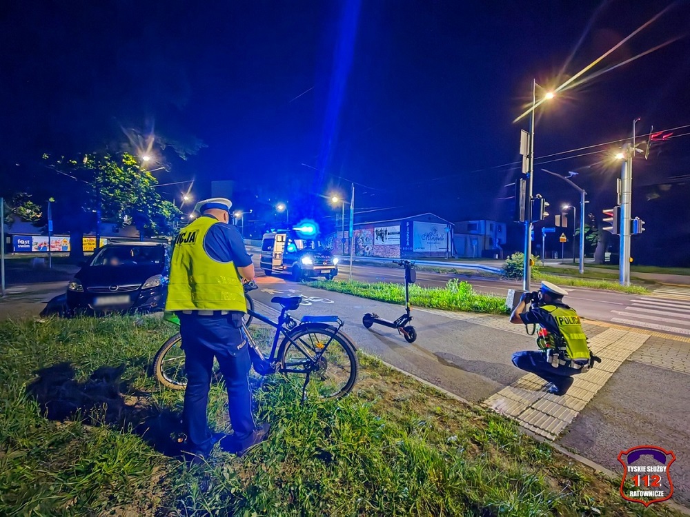 Wypadek na Piłsudskiego: rowerzysta i użytkownik hulajnogi trafili do szpitala