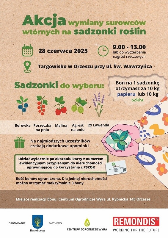 Ekologiczna akcja wymiany surowców na sadzonki już jutro