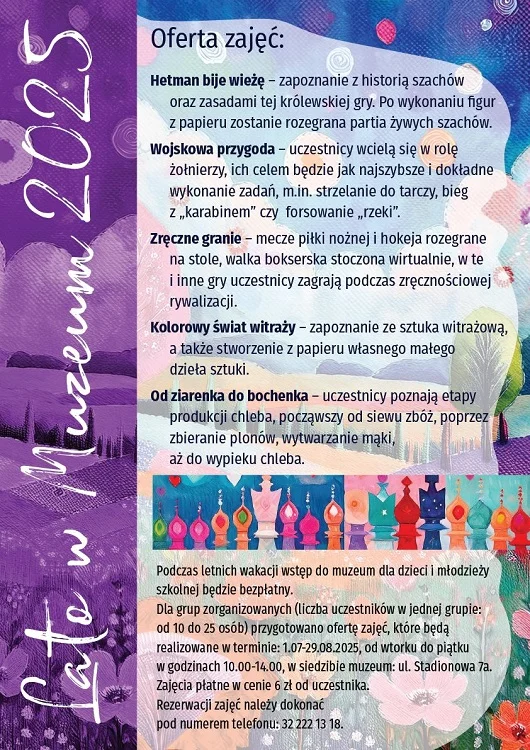 Lato w Muzeum 2025: Niezapomniane warsztaty dla dzieci w Mysłowicach