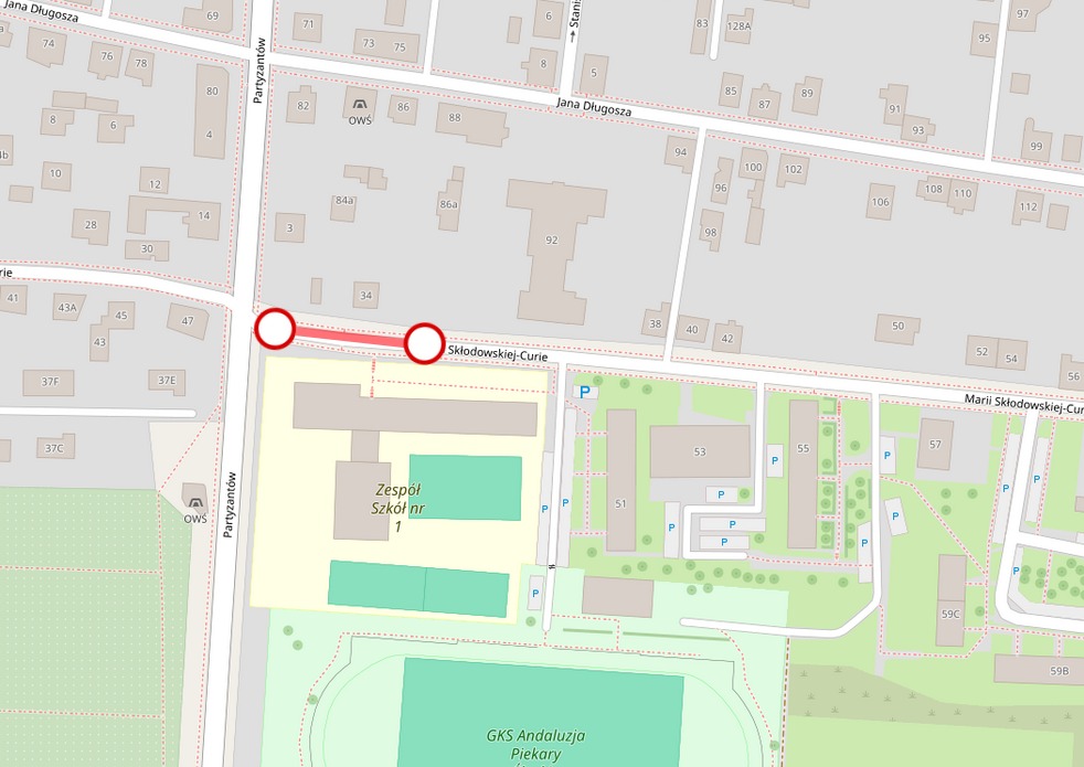 Remont ul. Skłodowskiej-Curie – zmiany w ruchu