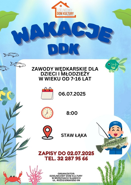 Zawody wędkarskie dla dzieci i młodzieży nad Stawem Łąka