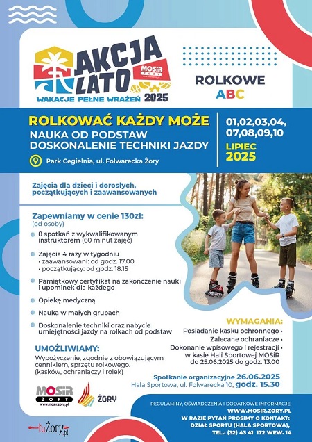 Rolkować każdy może – bezpłatne zajęcia w ramach Akcji Lato w Żorach