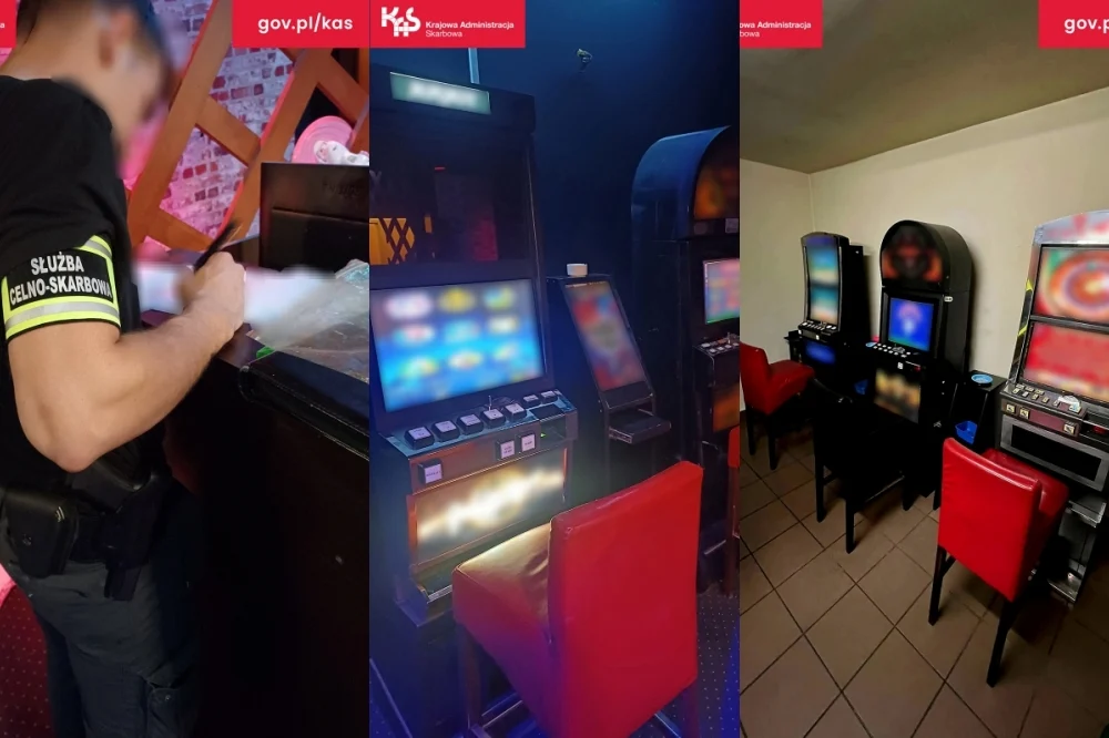 Zatrzymani i przejęte automaty. Śląska KAS rozbija sieć nielegalnego hazardu