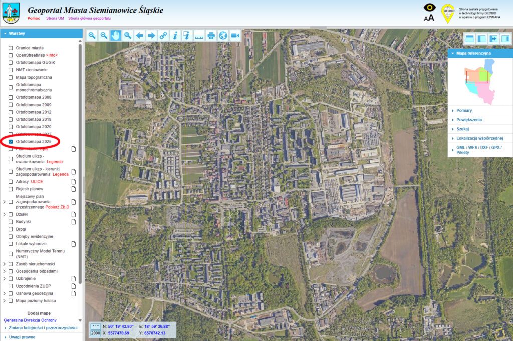 Siemianowice Śląskie udostępniają nową ortofotomapę w technologii TrueOrto