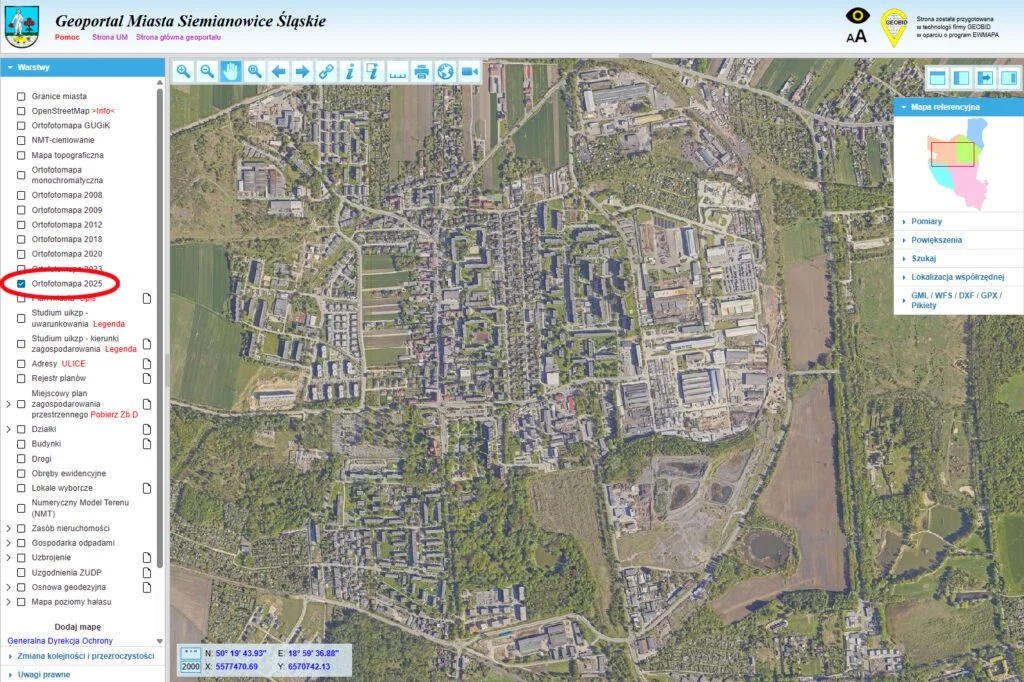 Siemianowice Śląskie udostępniają nową ortofotomapę w technologii TrueOrto