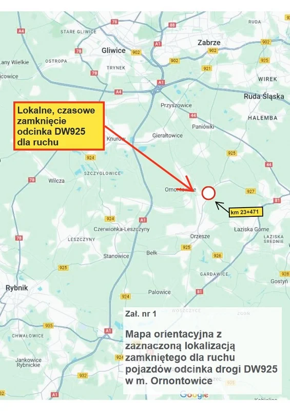 DW 925 czasowo nieprzejezdna – sprawdź, gdzie i kiedy wystąpią utrudnienia