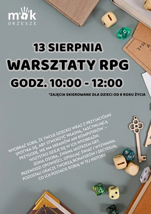 Warsztaty RPG w Orzeszu - kreatywna przygoda dla dzieci już 13 sierpnia