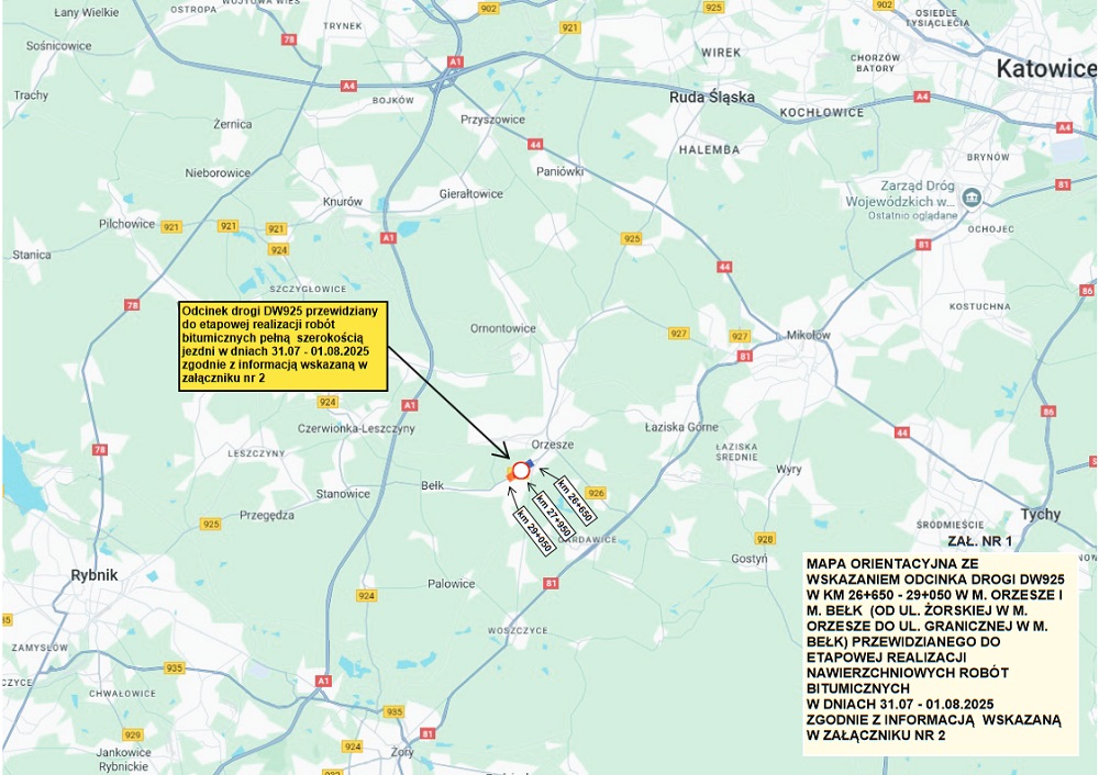 Kolejne zamknięcia na DW 925 – sprawdź szczegóły