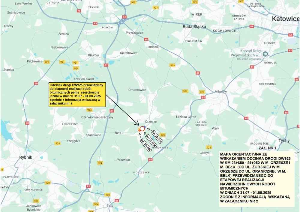 Kolejne zamknięcia na DW 925 – sprawdź szczegóły