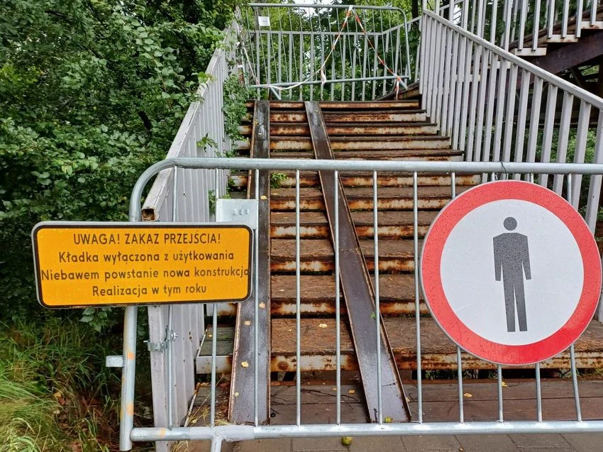 Kładka w Rybniku zamknięta. Kiedy powstanie nowa?