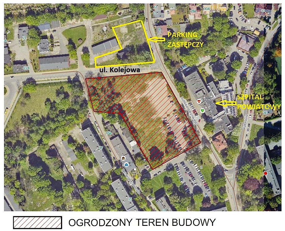 Zmiana organizacji parkingu przy szpitalu w Mikołowie – nowy parking zastępczy