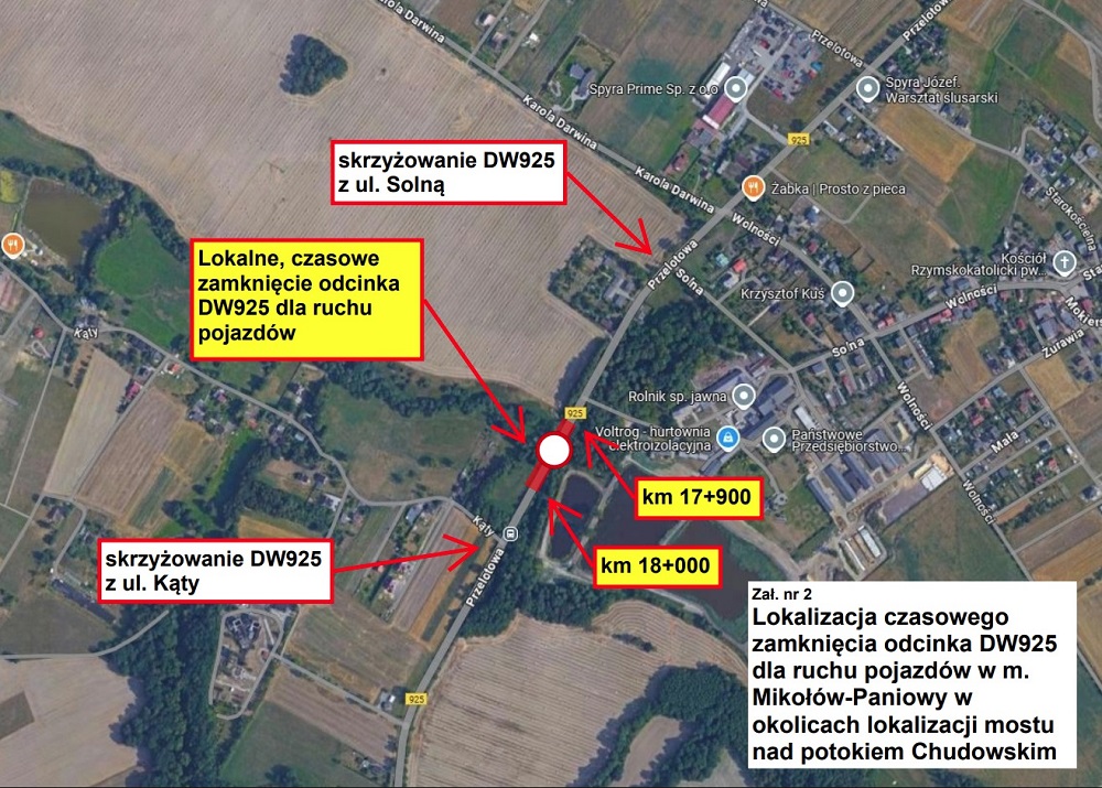 Od jutra zamknięcie ul. Przelotowej w Paniowach. Utrudnienia potrwają miesiąc