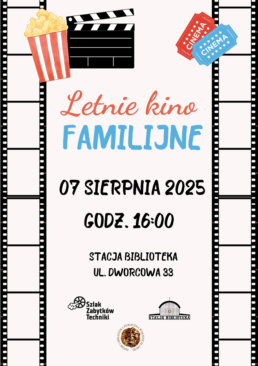Letnie Kino Familijne w Stacji Biblioteka już 7 sierpnia!
