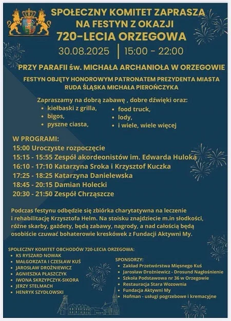 Orzegów ma 720 lat – wielkie święto dzielnicy już w sobotę!