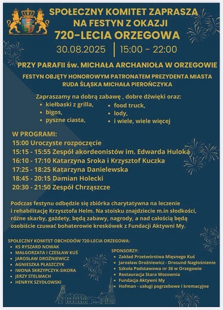 Orzegów ma 720 lat – wielkie święto dzielnicy już w sobotę!