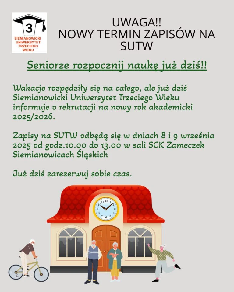 Siemianowicki UTW rozpoczyna zapisy na nowy rok akademicki