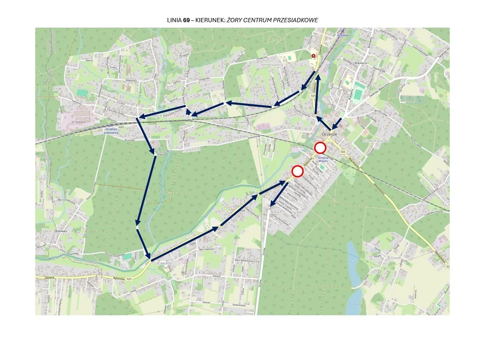 Zmiany w kursowaniu linii 69 – objazdy i wyłączenia przystanków w Orzeszu