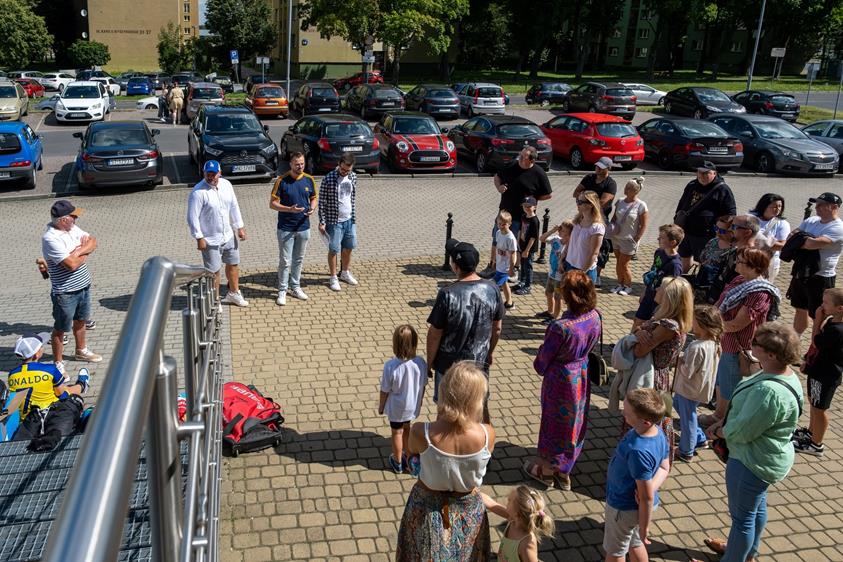 Zwiedzanie Stadionu Zimowego z Michałem Belicą / fot. Grzegorz Krzysztofik Fotografia, Muzeum Miejskie w Tychach