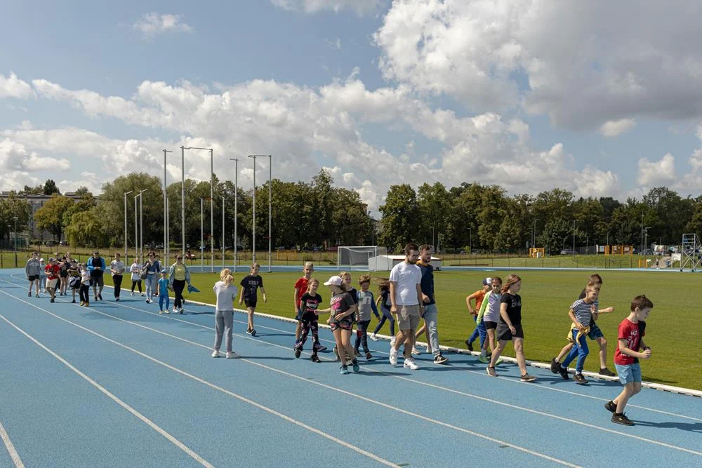 Zwiedzanie Stadionu Lekkoatletycznego w Tychach / fot. Artur Pławski, Muzeum Miejskie w Tychach