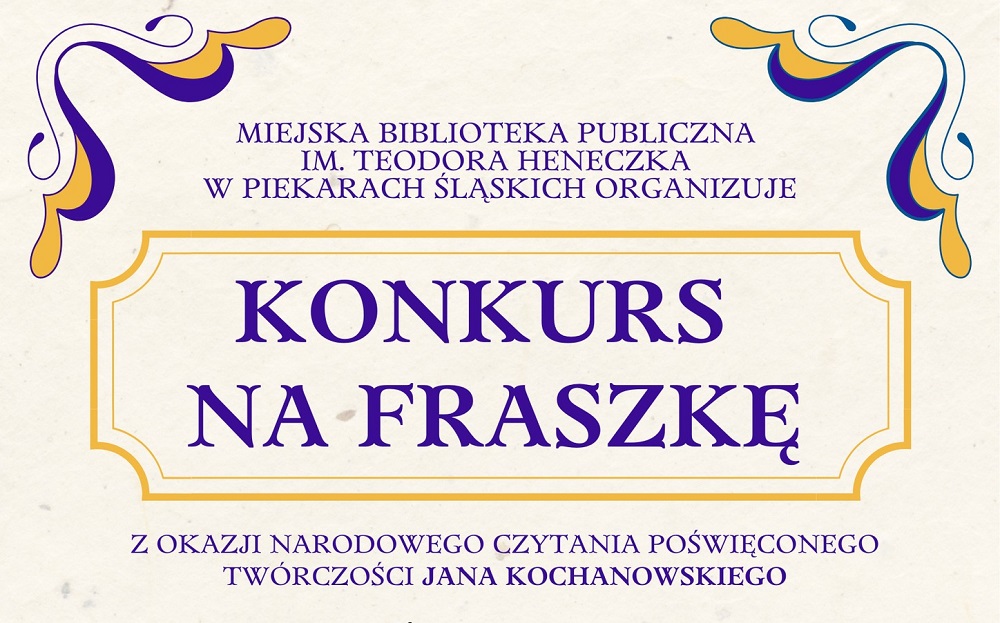 Napisz fraszkę i wygraj! Biblioteka w Piekarach zaprasza do udziału w konkursie