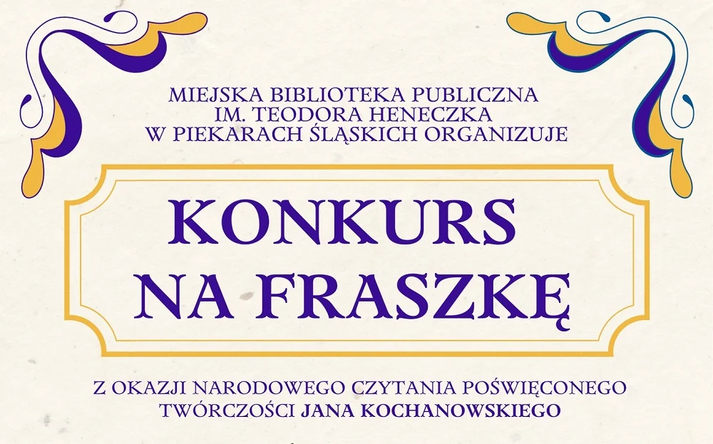 Napisz fraszkę i wygraj! Biblioteka w Piekarach zaprasza do udziału w konkursie