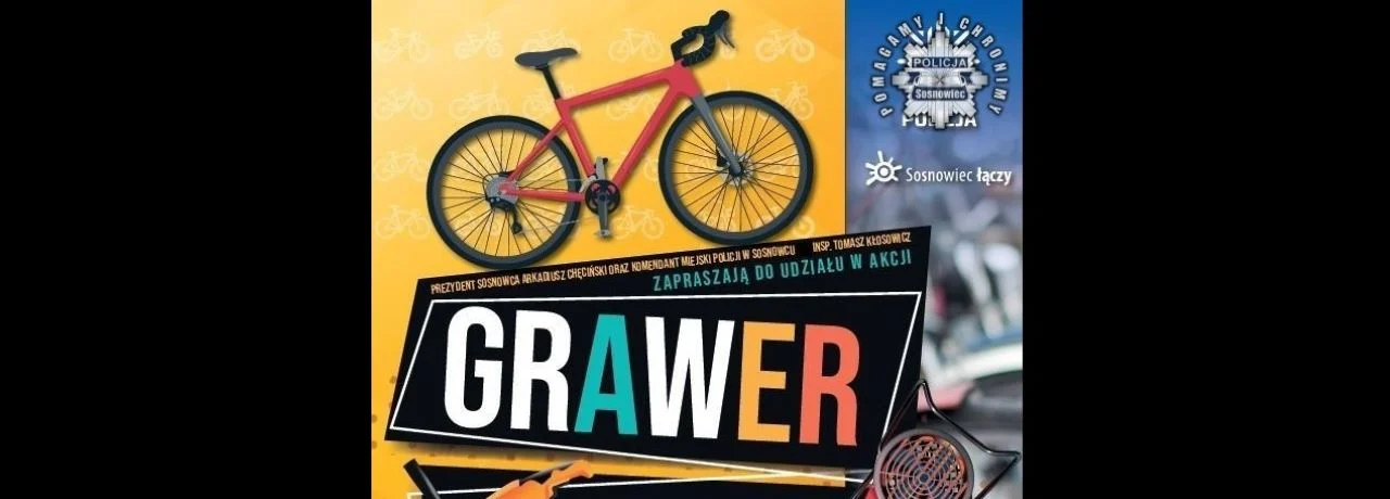 Znakowanie rowerów i sprzętu w Sosnowcu. Policja zaprasza na akcję "GRAWER"