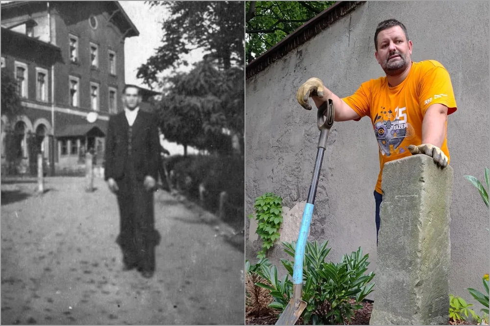 Odkrycie podczas remontu w Mikołowie – kamienny słupek stanął w ogrodzie muzeum