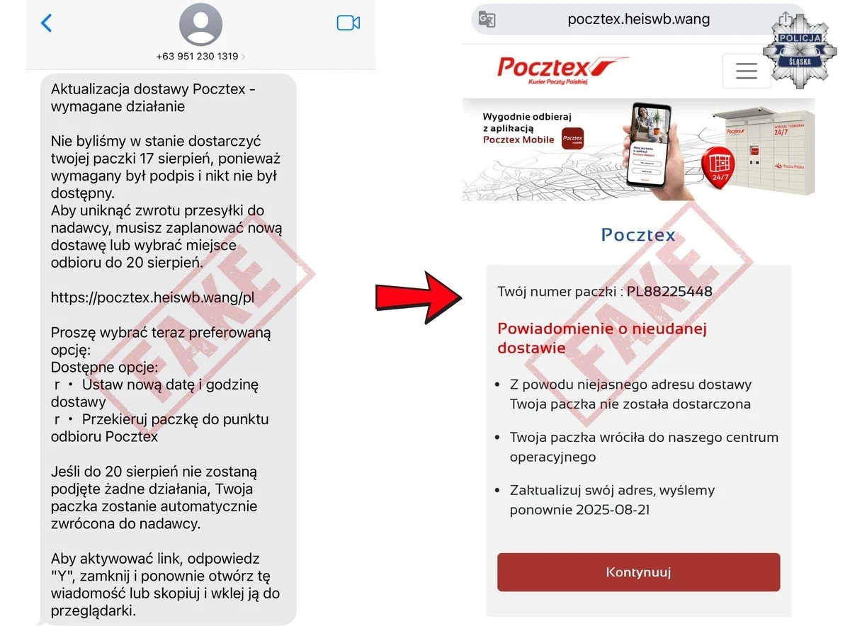 Uwaga na oszustwa typu phishing – fałszywe strony udające serwisy firm kurierskich