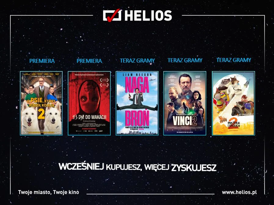 Helios zaprasza na sierpniowe seanse