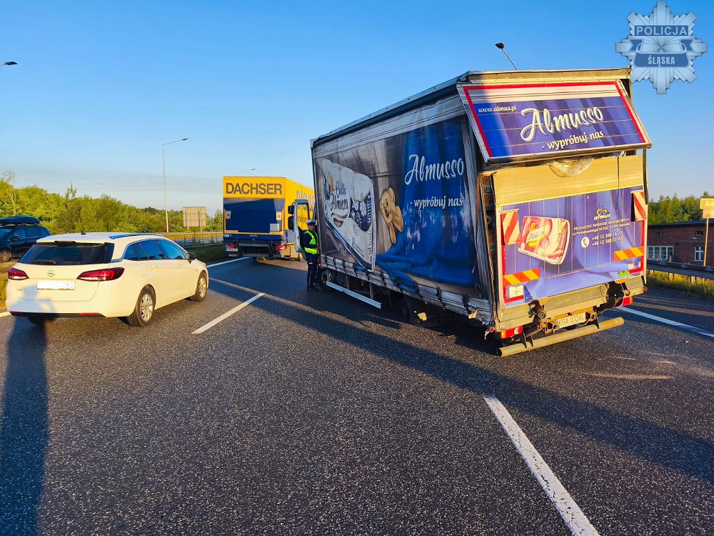 Awaria ciężarówki na A4 w Zabrzu – zablokowane dwa pasy ruchu