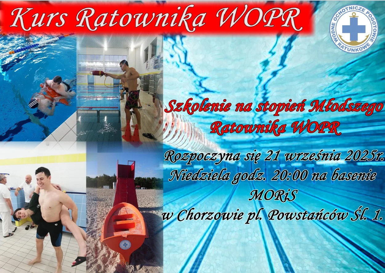 Kurs Młodszego Ratownika WOPR w Chorzowie – zacznij 21 września na basenie MORiS!