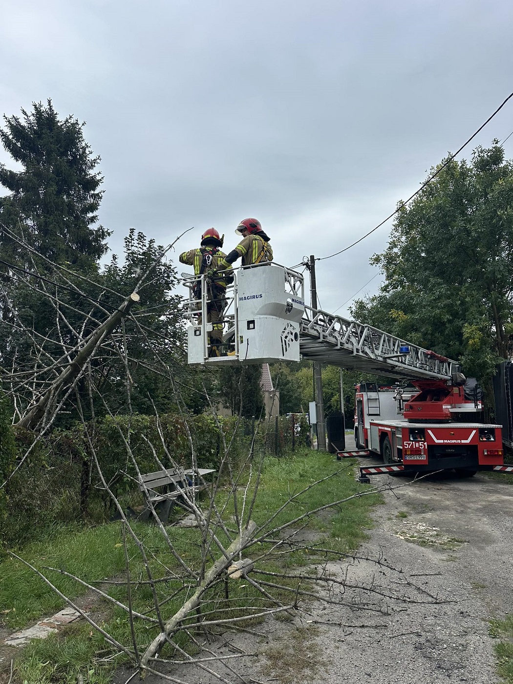 Silny wiatr w Rudzie Śląskiej – bilans interwencji straży pożarnej