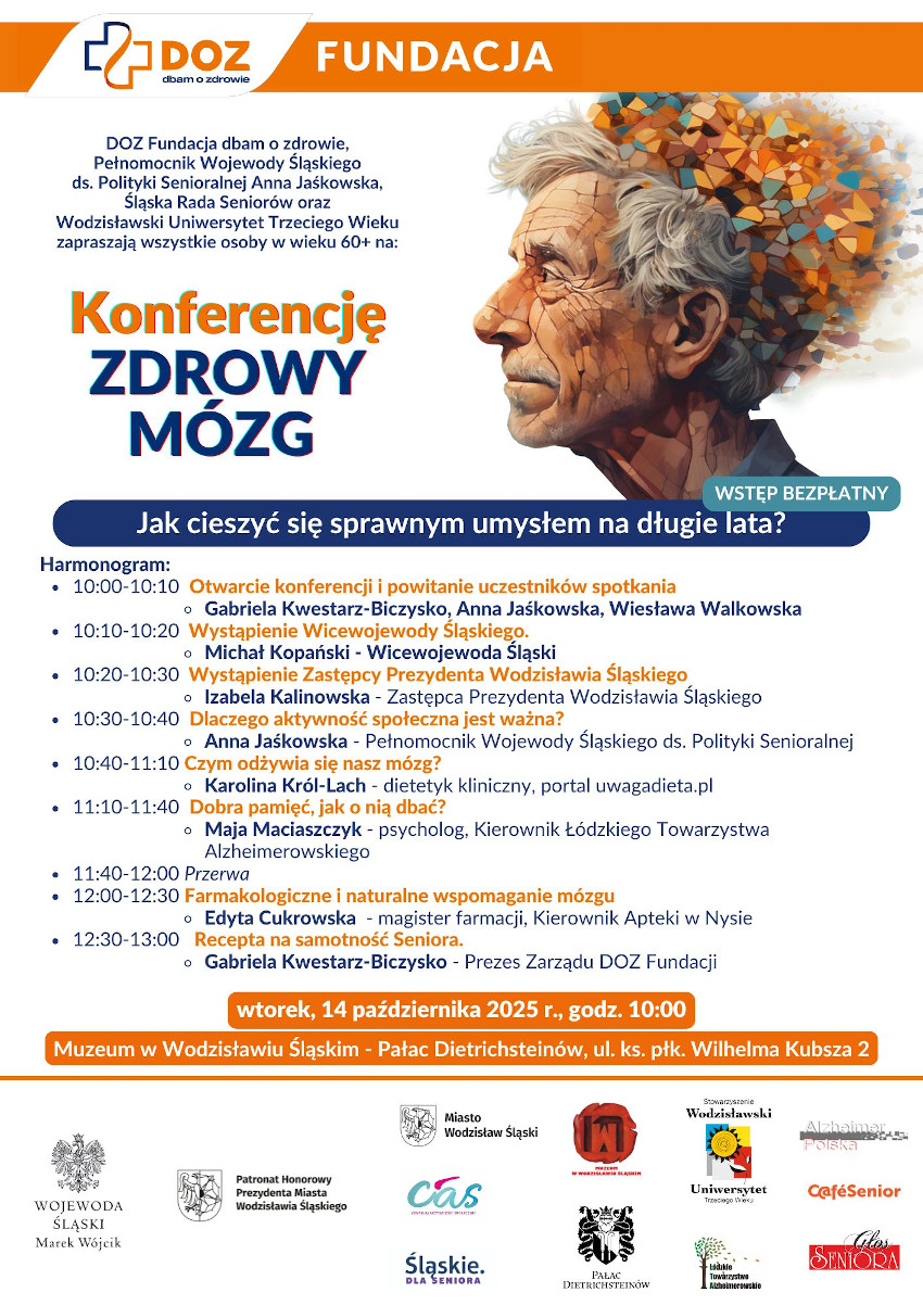 Zdrowy mózg – konferencja w Wodzisławiu Śląskim dla seniorów