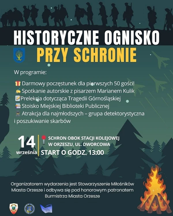 Ognisko z historią: wyjątkowe wydarzenie przy schronie w Orzeszu