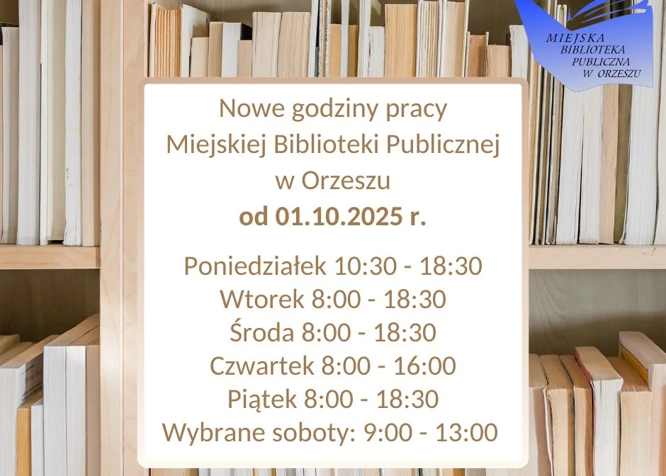 Od 1 października nowe godziny otwarcia biblioteki w Orzeszu