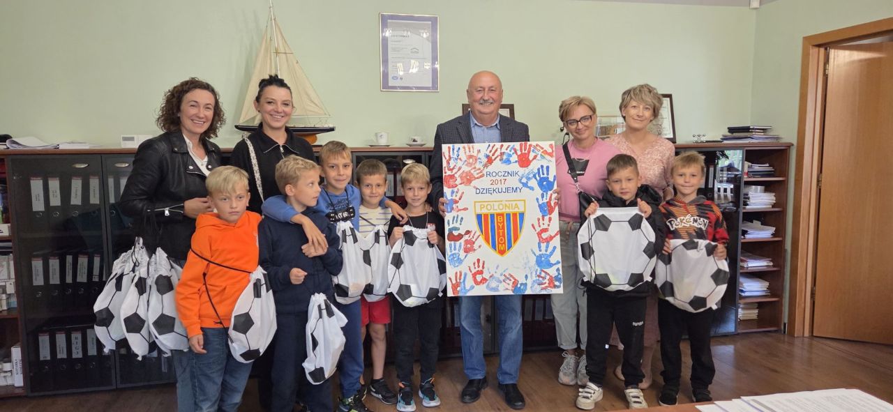 Młodzi piłkarze Polonii Bytom odwiedzili firmę Lechbud