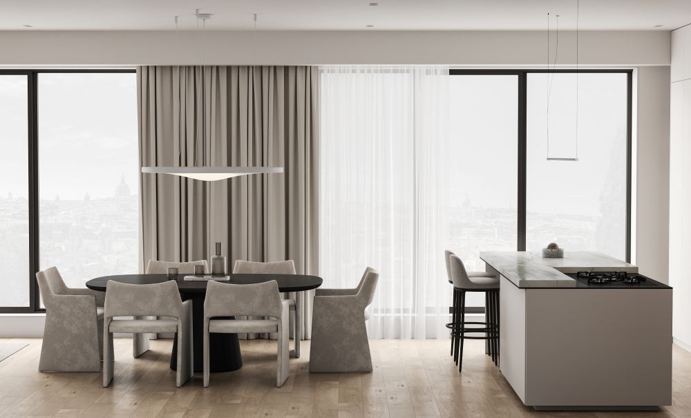 Porównanie materiałów używanych w szarych krzesłach: welur, tkanina, drewno i metal