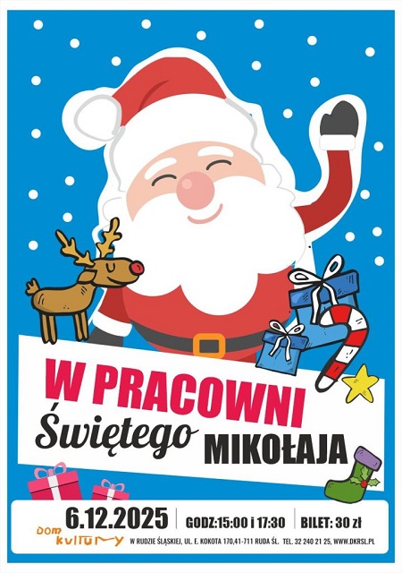 "W pracowni Świętego Mikołaja" – świąteczny spektakl rodzinny w Domu Kultury