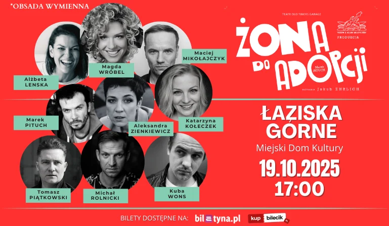 "Żona do adopcji" w Łaziskach Górnych – komediowy hit na scenie MDK już 19 października!