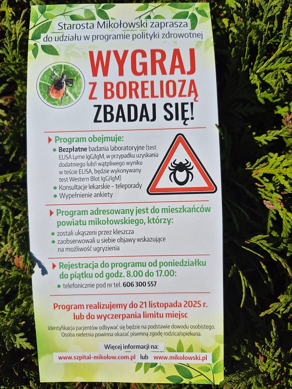 Bezpłatne badania na boreliozę – zapisz się już dziś!