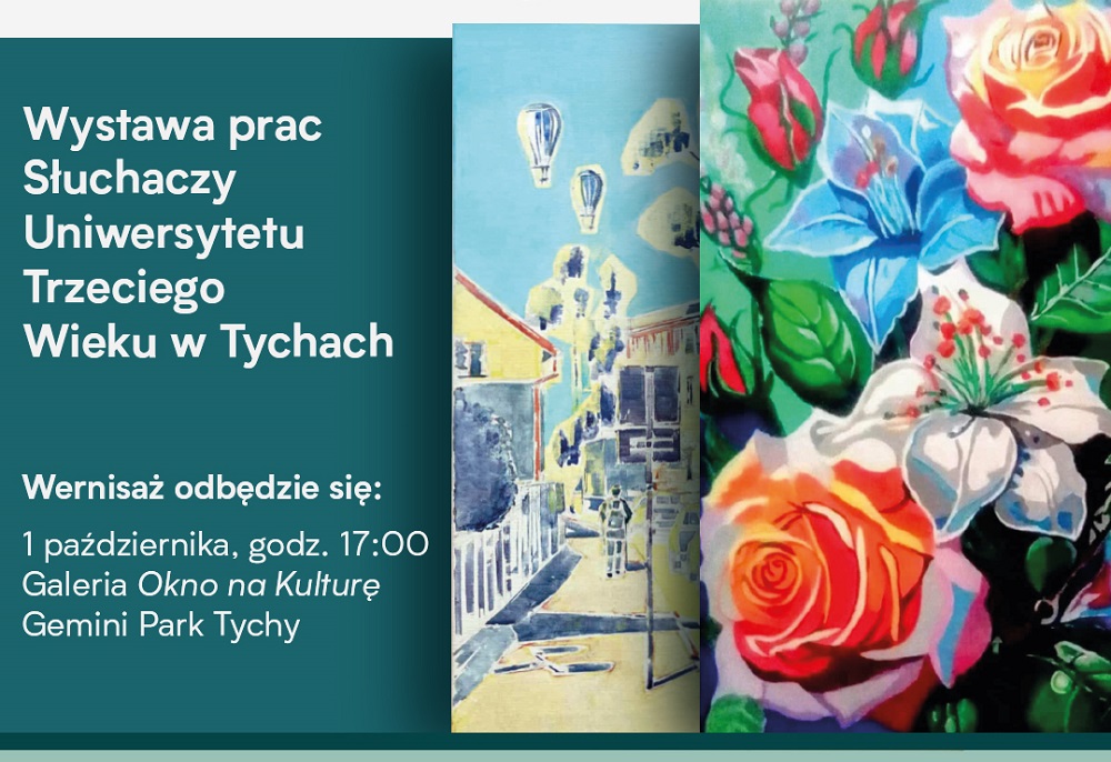 Wernisaż wystawy "Okno na Sztukę" w Gemini Park Tychy – prace Słuchaczy UTW
