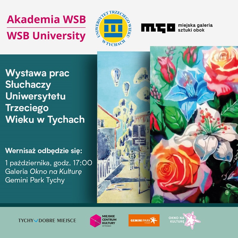 Wernisaż wystawy "Okno na Sztukę" w Gemini Park Tychy – prace Słuchaczy UTW