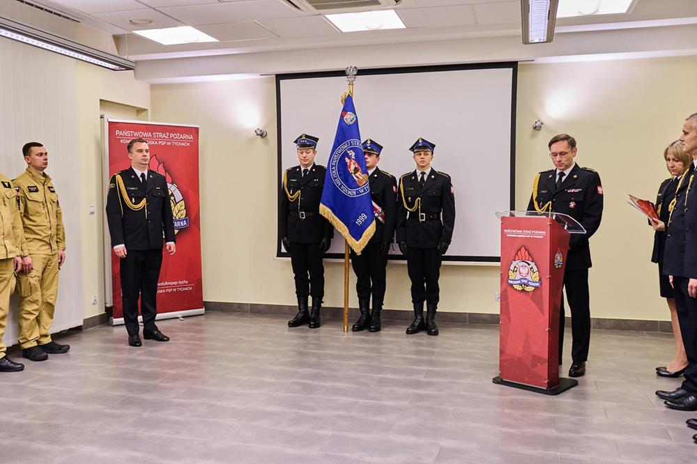 Ślubowanie nowych funkcjonariuszy KM PSP / fot. FB KM PSP Tychy
